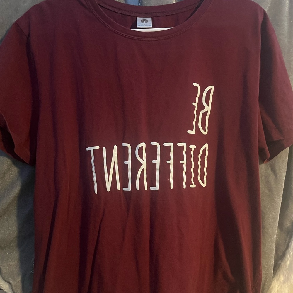 Burgundy 'Be Different' Tee